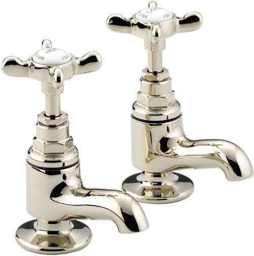 Bristan 1901 Vanity Basin Taps, Gold Plated.