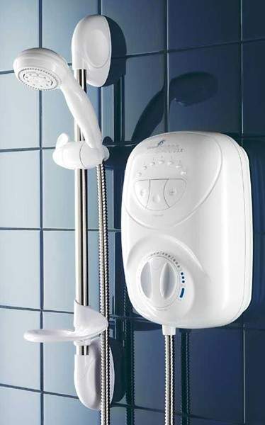 Galaxy Showers G2000LX Thermostatic Power Shower (White & Chrome).