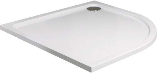 Just Trays JT40 Slimline Gloss Quadrant Shower Tray. 1000x1000x40mm.