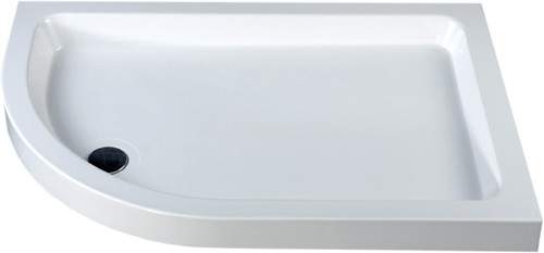 MX Trays Stone Resin Offset Quad Shower Tray. 900x800mm (Right Hand).