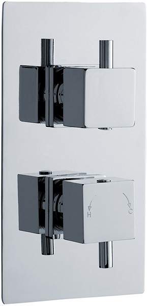 Premier Showers 3/4" Twin Thermostatic Shower Valve, Diverter & ABS Trim.