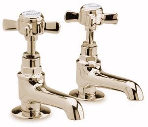 Ultra Beaumont Long Nose Basin taps (Pair, Gold, Special Order)