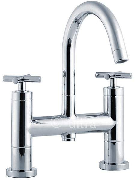 Ultra Helix X head bath filler with small swivel spout.