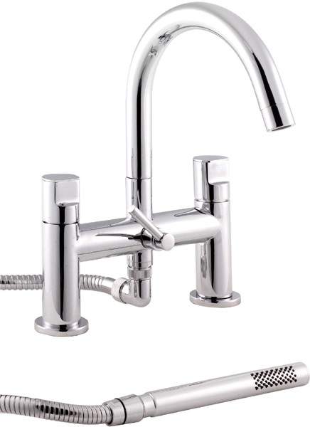 Budget Bath Shower Mixer With Swivel Spout And Shower Kit.