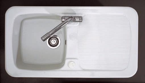 Aquitaine 1.0 bowl ceramic kitchen sink. technical image