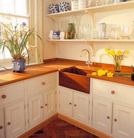 Belfast 1.0 bowl Teak sit-in kitchen sink. technical image