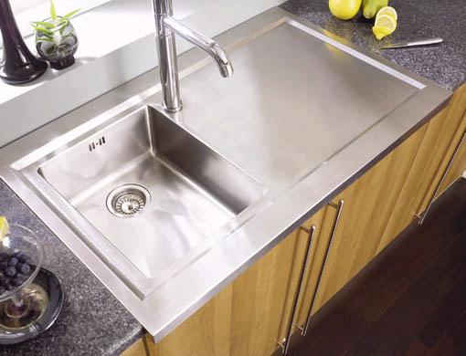 Bistro 1.0 bowl sit on work centre with right hand drainer & extras. technical image