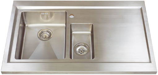 Bistro 1.5 bowl sit on work centre with right hand drainer & extras. technical image