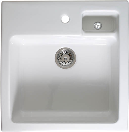 Canterbury 1.5 bowl sit-in ceramic kitchen sink technical image