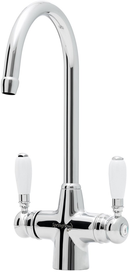 Colonial Water Filter Kitchen Tap in chrome. technical image