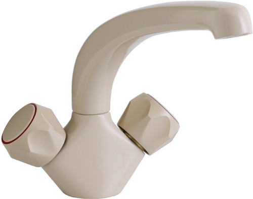 Dove mono kitchen mixer tap.  Champagne colour. technical image