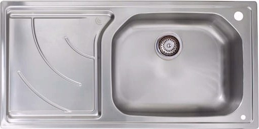 Echo 1.0 bowl stainless steel kitchen sink with left hand drainer. technical image