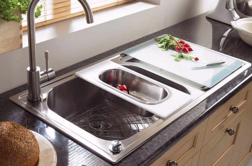 Echo 1.0 bowl stainless steel kitchen sink with right hand drainer. technical image