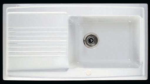 Equinox 1.0 bowl ceramic kitchen sink. technical image