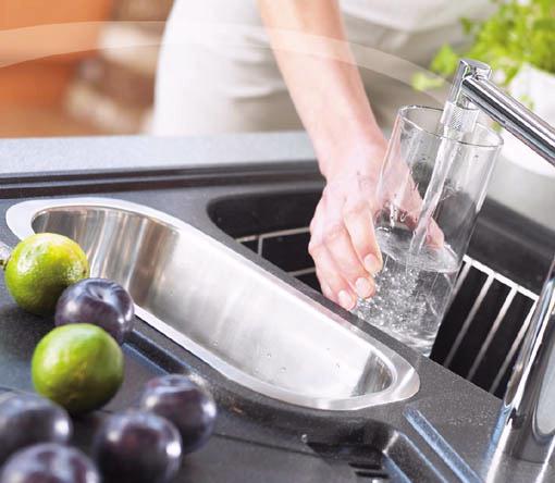 Lausanne 1.5 bowl black composite kitchen sink, left handed. technical image