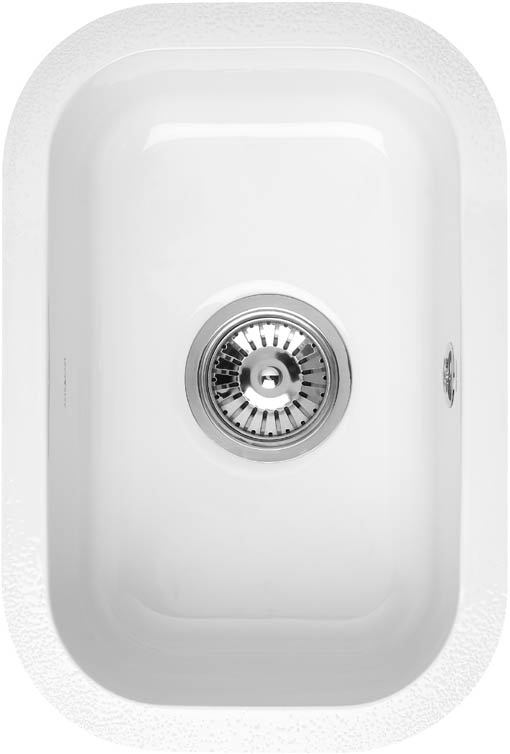 Lincoln undermount ceramic kitchen half-bowl. technical image