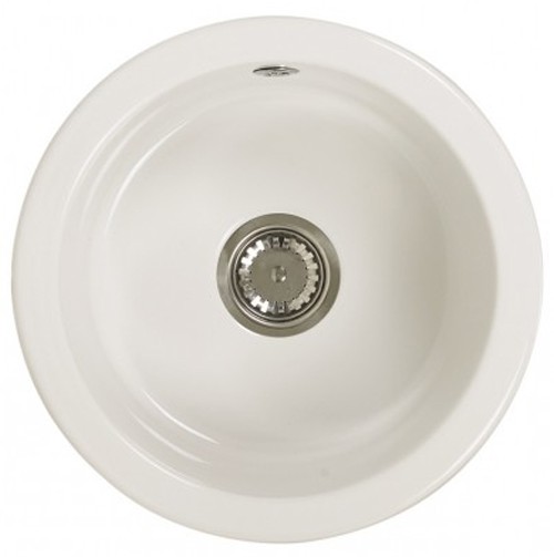Lincoln round undermount ceramic kitchen bowl. technical image