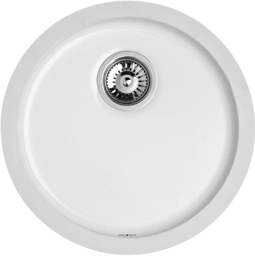 Lincoln round undermount ceramic drainer. technical image