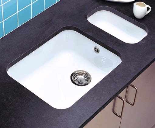 Lincoln undermount ceramic kitchen main-bowl. technical image