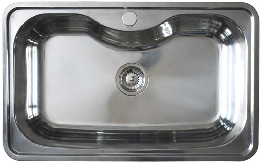 Olympus 1.0 bowl polished stainless steel kitchen sink. technical image