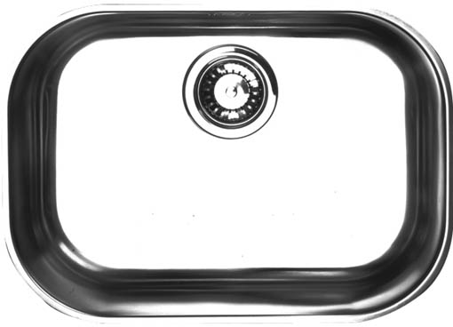 Opal S2 Classic bowl polished steel undermount kitchen sink. technical image