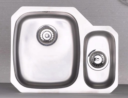 Opal S3 1.5 bowl right handed stainless steel kitchen sink. technical image