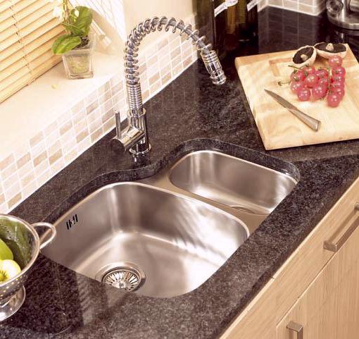 Opal S3 1.5 bowl right handed stainless steel kitchen sink. technical image