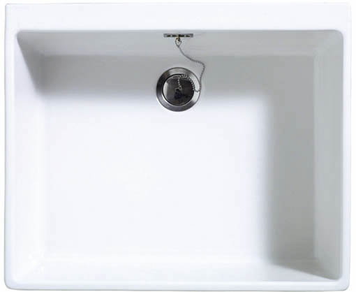 Sudbury 1.0 bowl sit-in ceramic kitchen sink. technical image