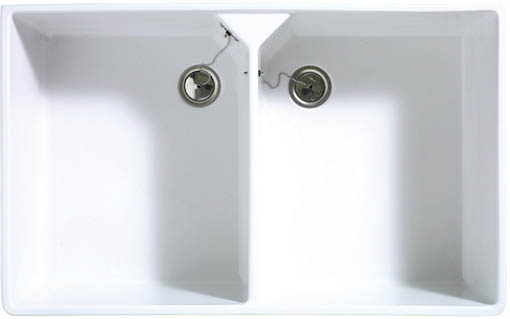 Sudbury 2.0 bowl sit-in ceramic kitchen sink. technical image