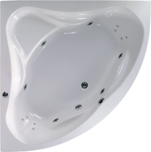 Corner Whirlpool Bath. 14 Jets. 1400x1400mm. technical image