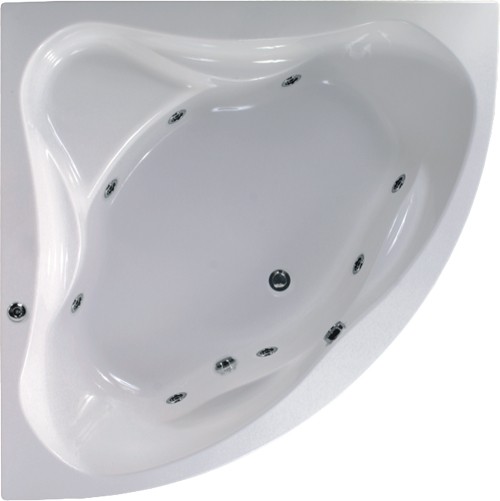 Corner Whirlpool Bath. 8 Jets. 1400x1400mm. technical image