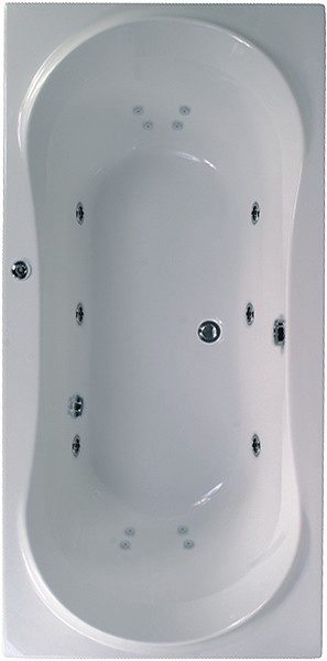 Double Ended Whirlpool Bath. 14 Jets. 1800x800mm. technical image