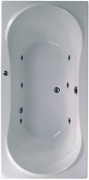 Double Ended Whirlpool Bath. 6 Jets. 1800x800mm. technical image