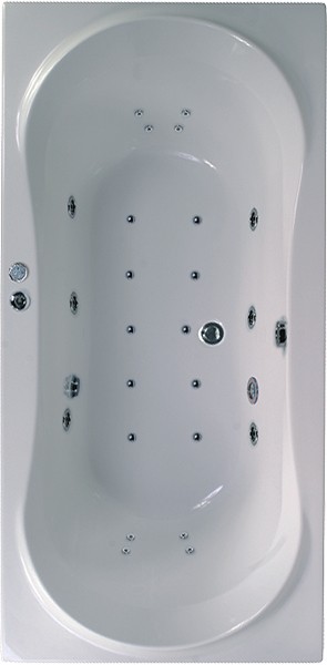 Eclipse Double Ended Whirlpool Bath. 24 Jets. 1800x800mm. technical image