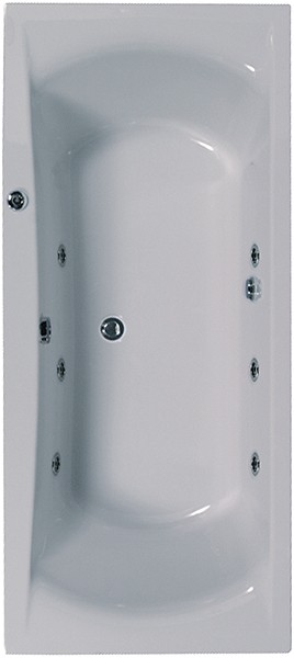 Double Ended Whirlpool Bath. 6 Jets. 1700x750mm. technical image