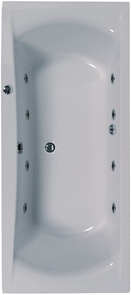 Double Ended Whirlpool Bath. 8 Jets. 1800x800mm. technical image
