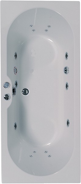 Double Ended Whirlpool Bath. 14 Jets. 1800x800mm. technical image