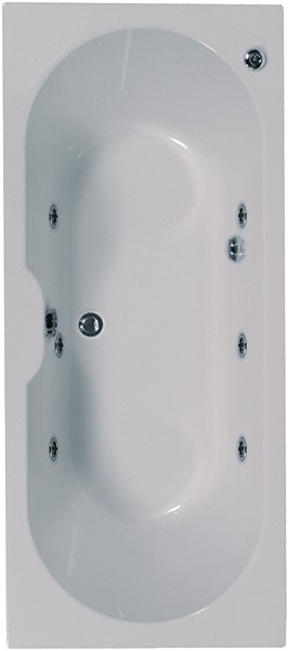 Double Ended Whirlpool Bath. 6 Jets. 1800x800mm. technical image