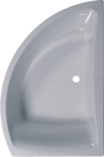 Corner Shower Bath With Screen. Right Hand. 1500x1000mm. technical image