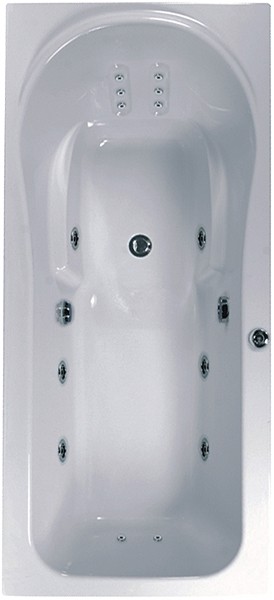 Large Whirlpool Bath. 14 Jets. 2000x900mm. technical image