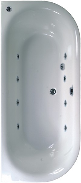 Double Ended Whirlpool Bath & Panels. 8 Jets. technical image