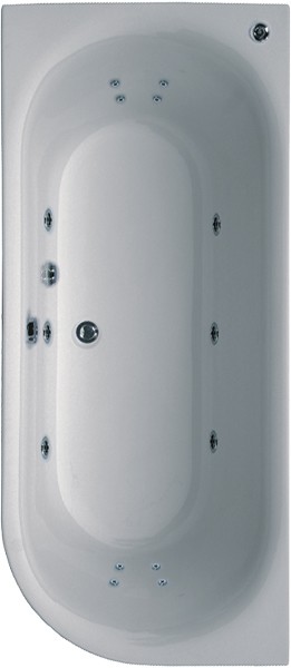Corner Whirlpool Bath & Panel. 14 Jets. Right Handed technical image