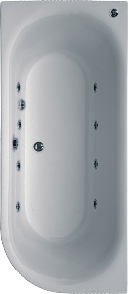 Corner Whirlpool Bath & Panel. 8 Jets. Right Handed. technical image