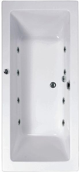 Double Ended Whirlpool Bath. 8 Jets. 1900x900mm. technical image
