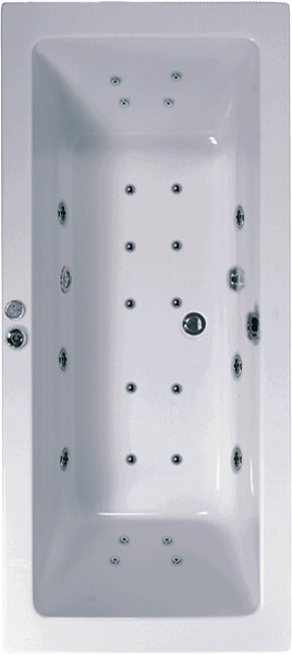 Eclipse Double Ended Whirlpool Bath. 24 Jets. 1700x700mm. technical image