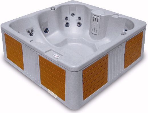 Axiom Deluxe hot tub. 4 person + free steps & starter kit (Onyx). technical image
