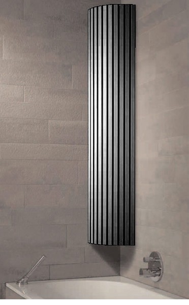 Carre 90 Corner Bathroom Radiator (Aluminium). 298x1800mm. technical image