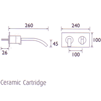 Wall Mounted Single Lever Bath Filler. technical image