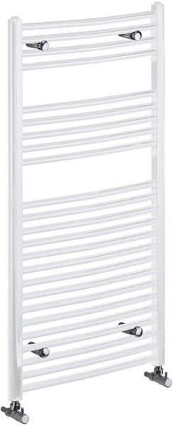Gina Curved Bathroom Radiator (White). 600x1750mm. technical image