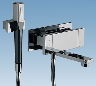 Thermostatic Wall Mounted Bath Shower Mixer Tap. technical image
